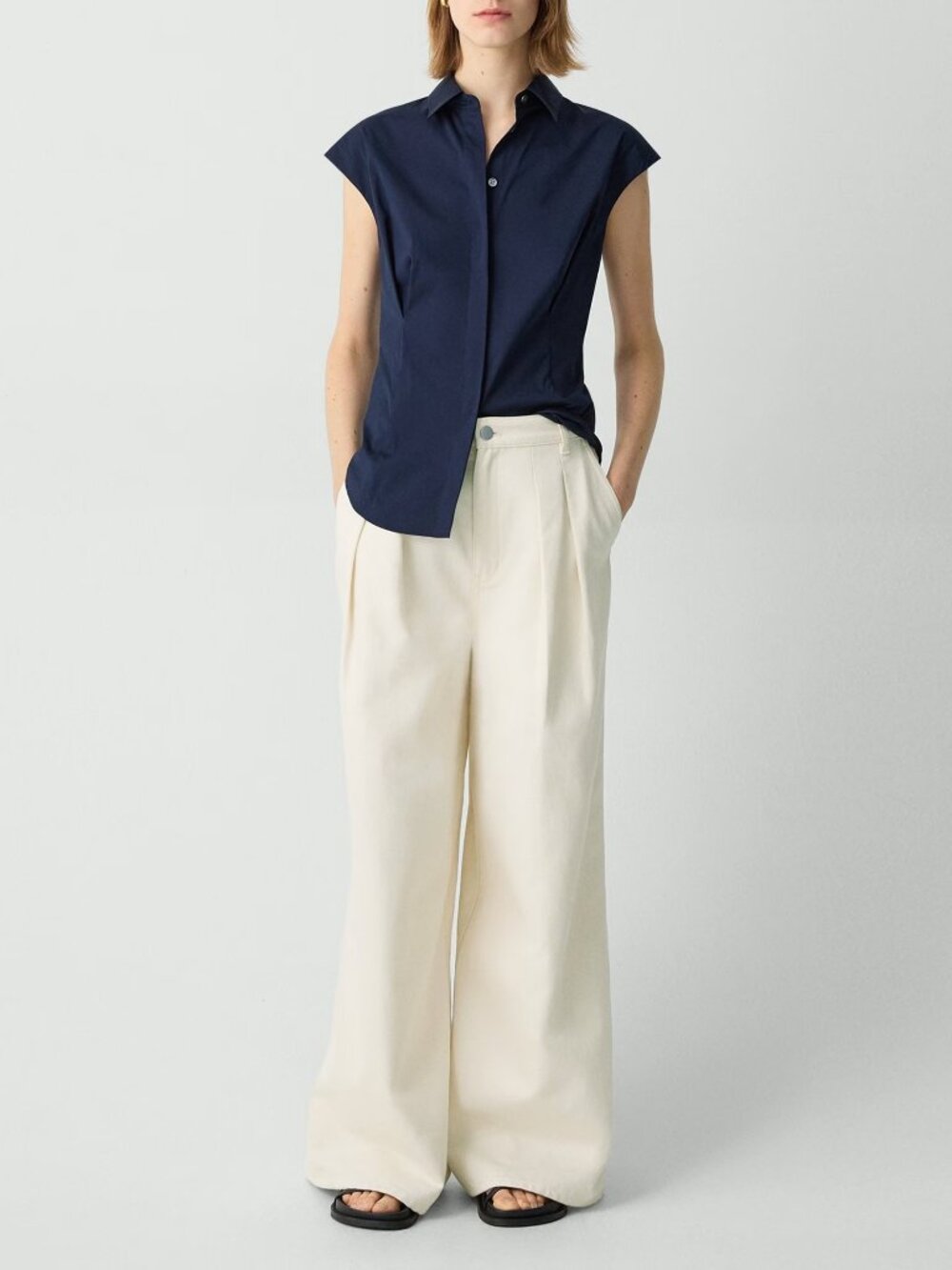 Theory Women's Denim Double Pleat Pants
